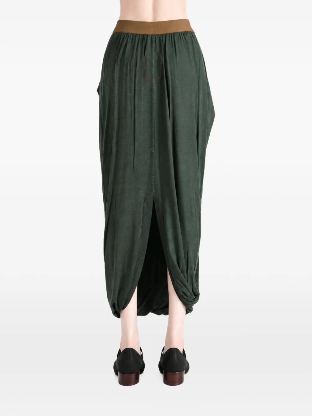 Uma Wang draped cocoon midi skirt Groen
