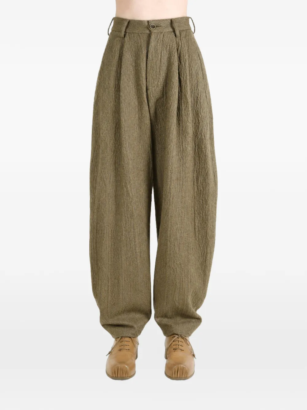 Uma Wang pleated tapered trousers Bruin