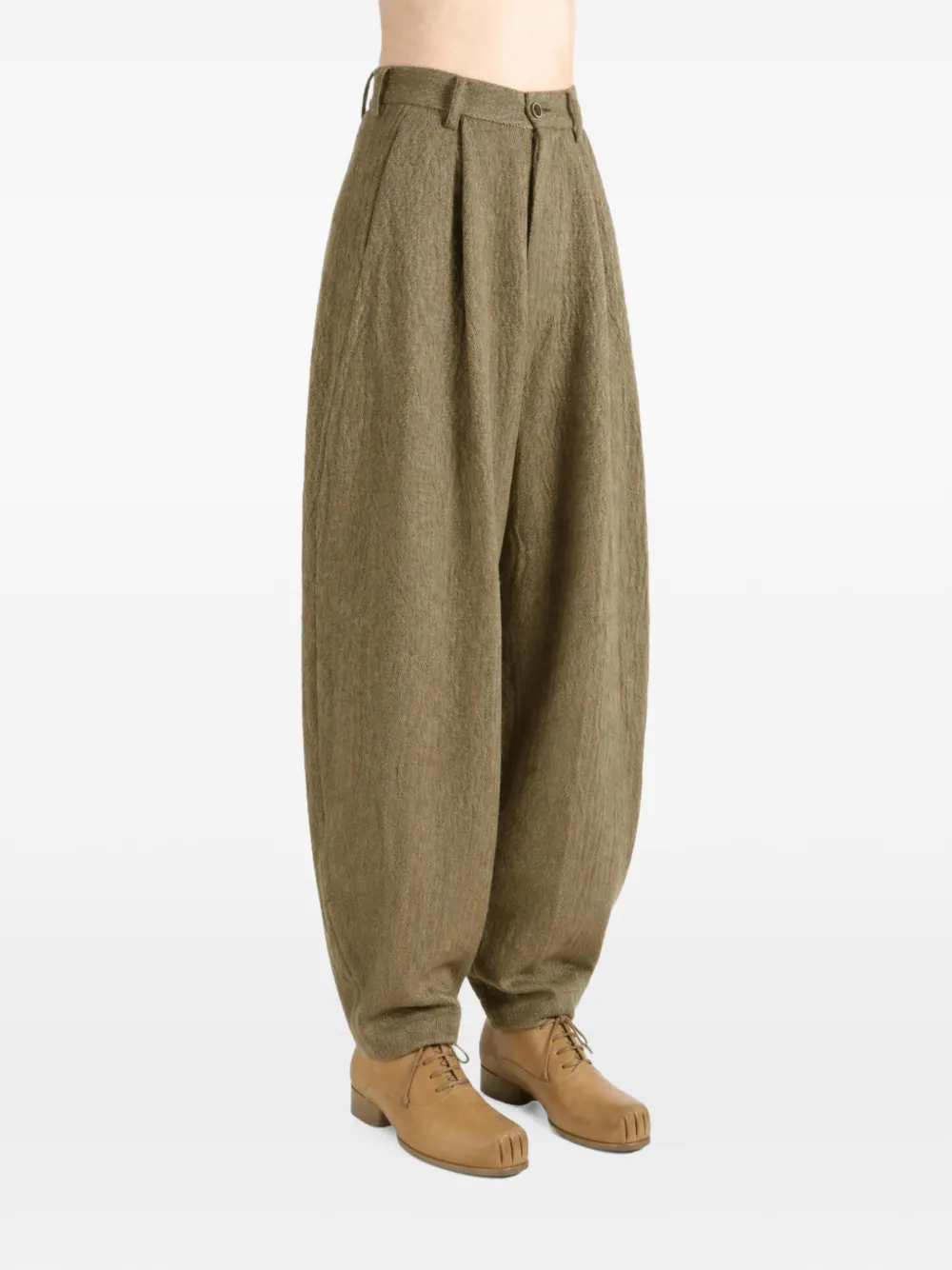 Uma Wang pleated tapered trousers Bruin