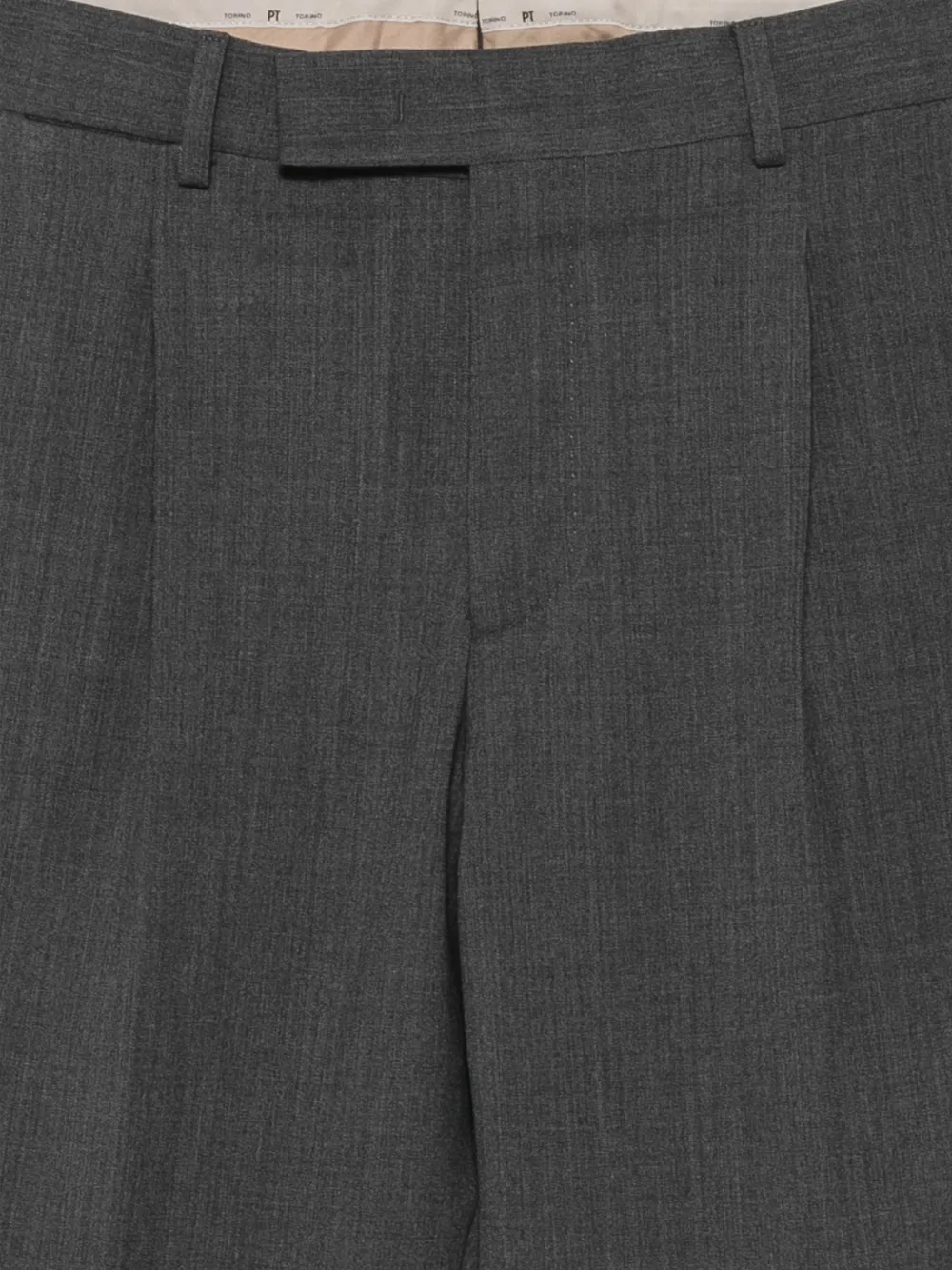 PT Torino pleated turn-up trousers Grijs