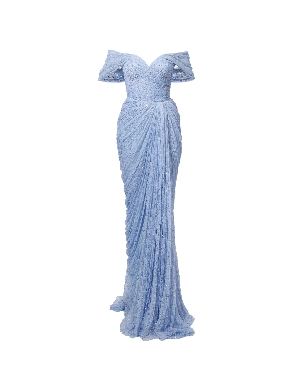 Iris Serban sequin-embellished draped maxi dress Blauw