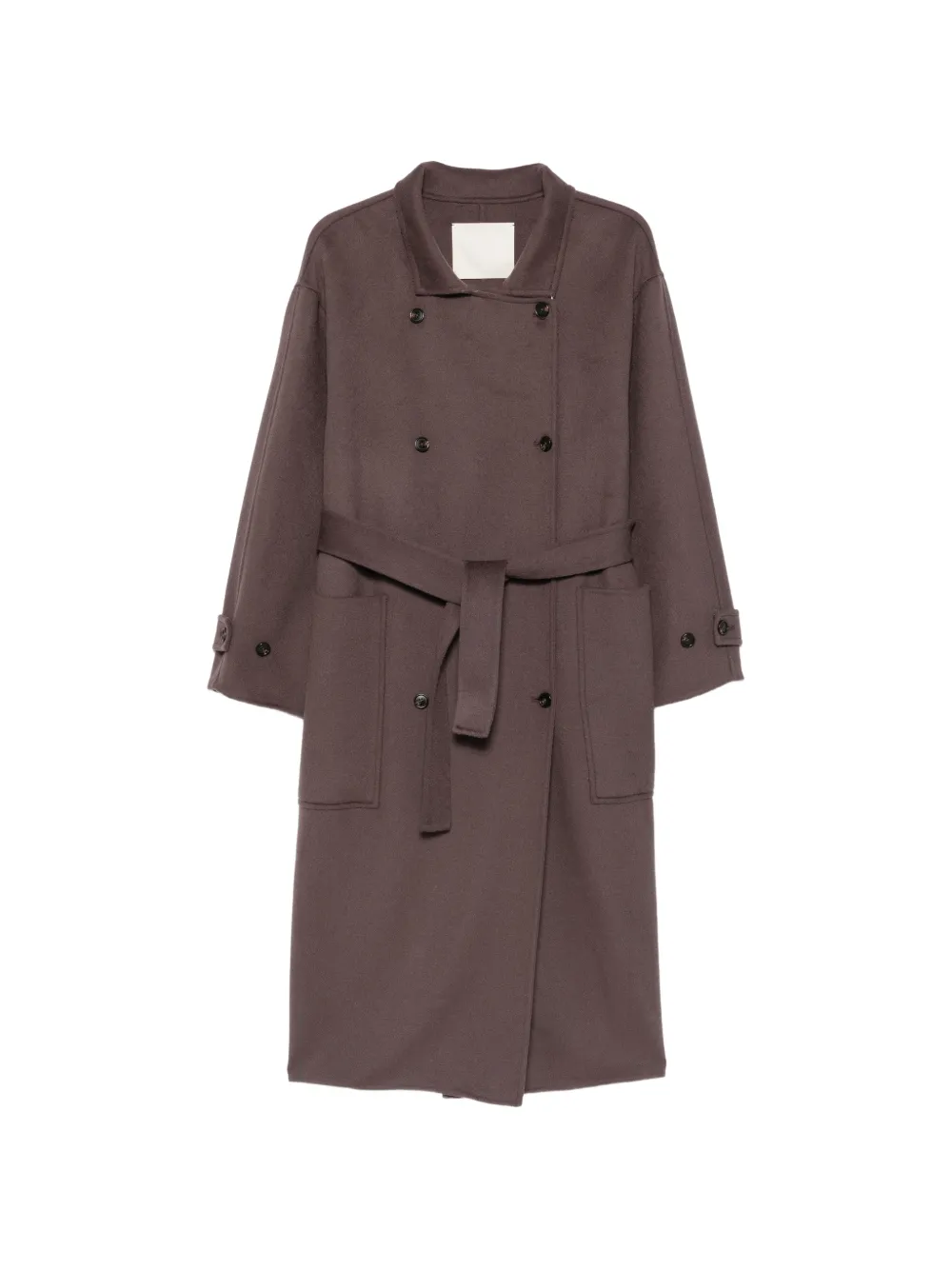 Eleh double-breasted belted coat - Brown