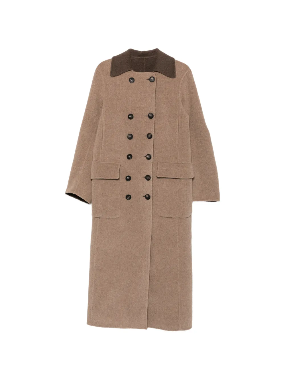 Seafarer double-breasted longline coat - Neutrals