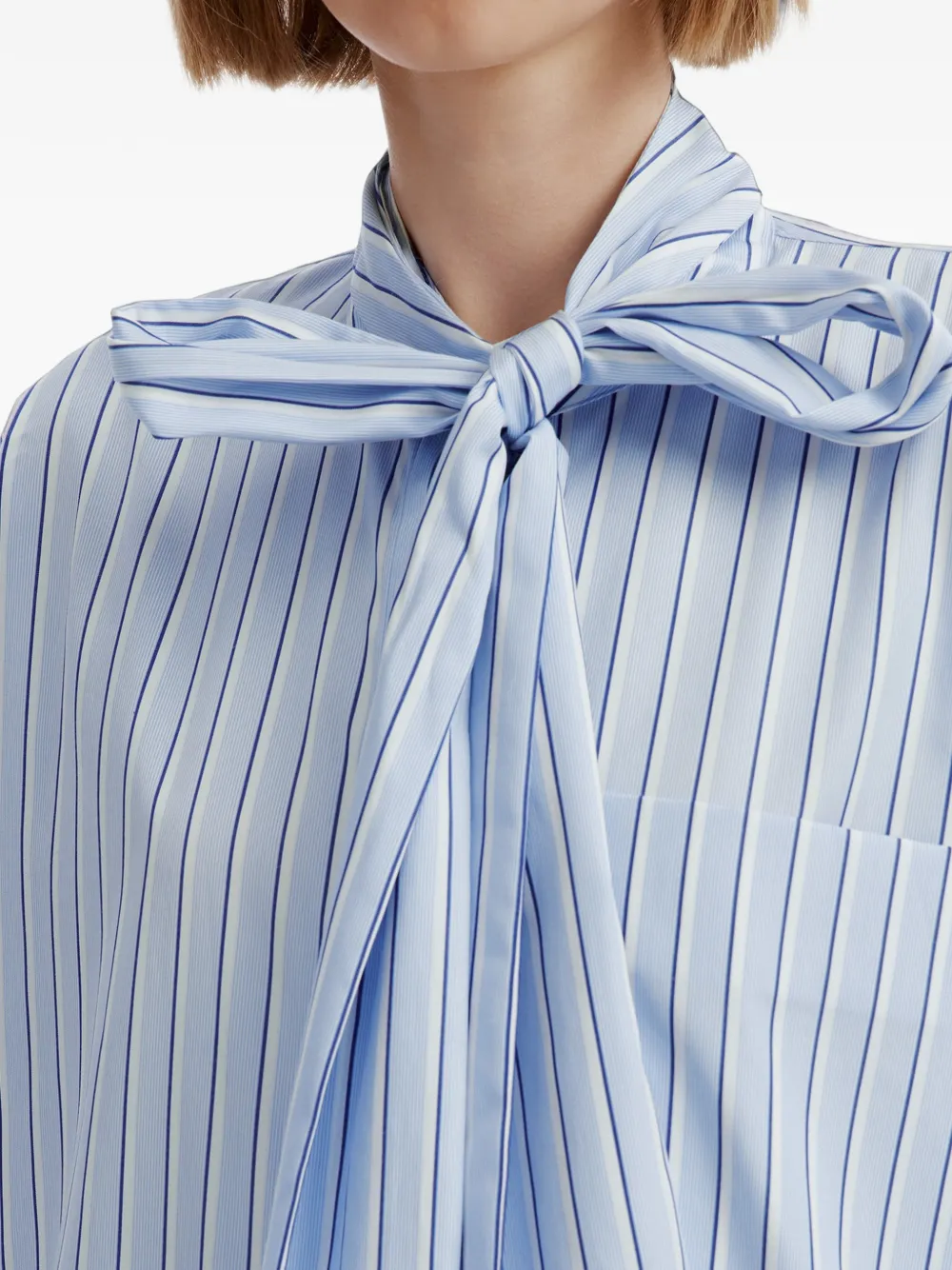 Enföld striped pussy-bow blouse Blauw