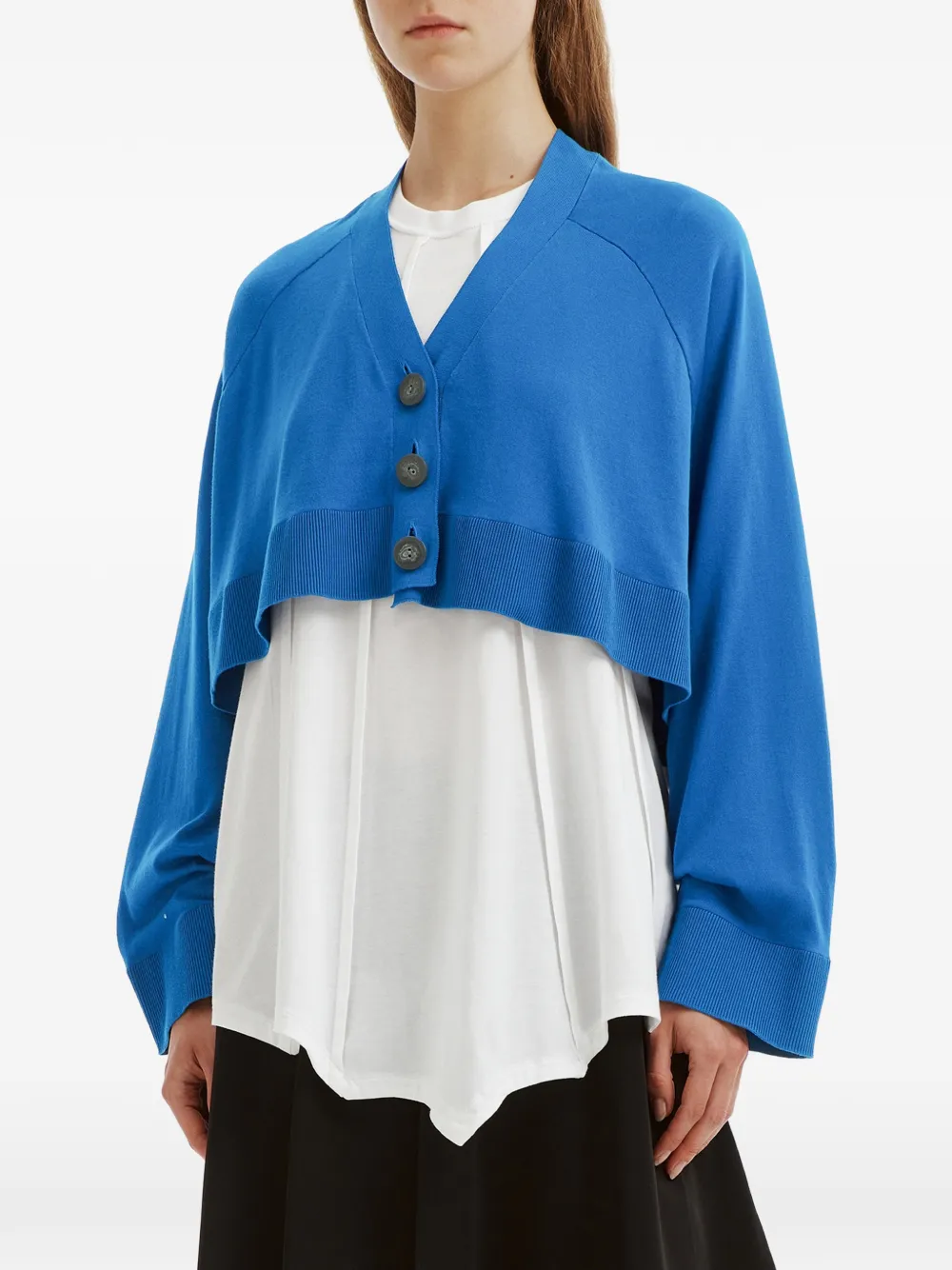 Enföld V-neck long-sleeve cardigan Blauw