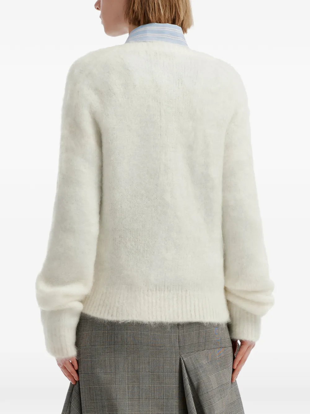 Enföld brushed-knit cardigan Wit