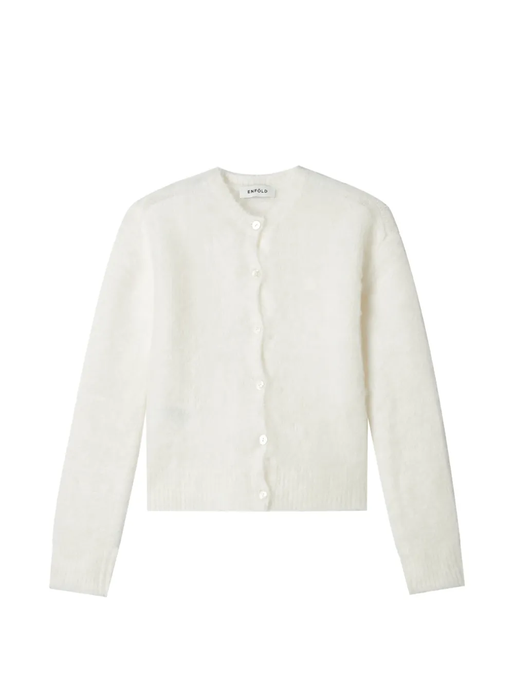 Enföld cardigan crop en maille à effet brossé - Blanc Enföld cardigan crop en maille à effet brossé - Blanc
