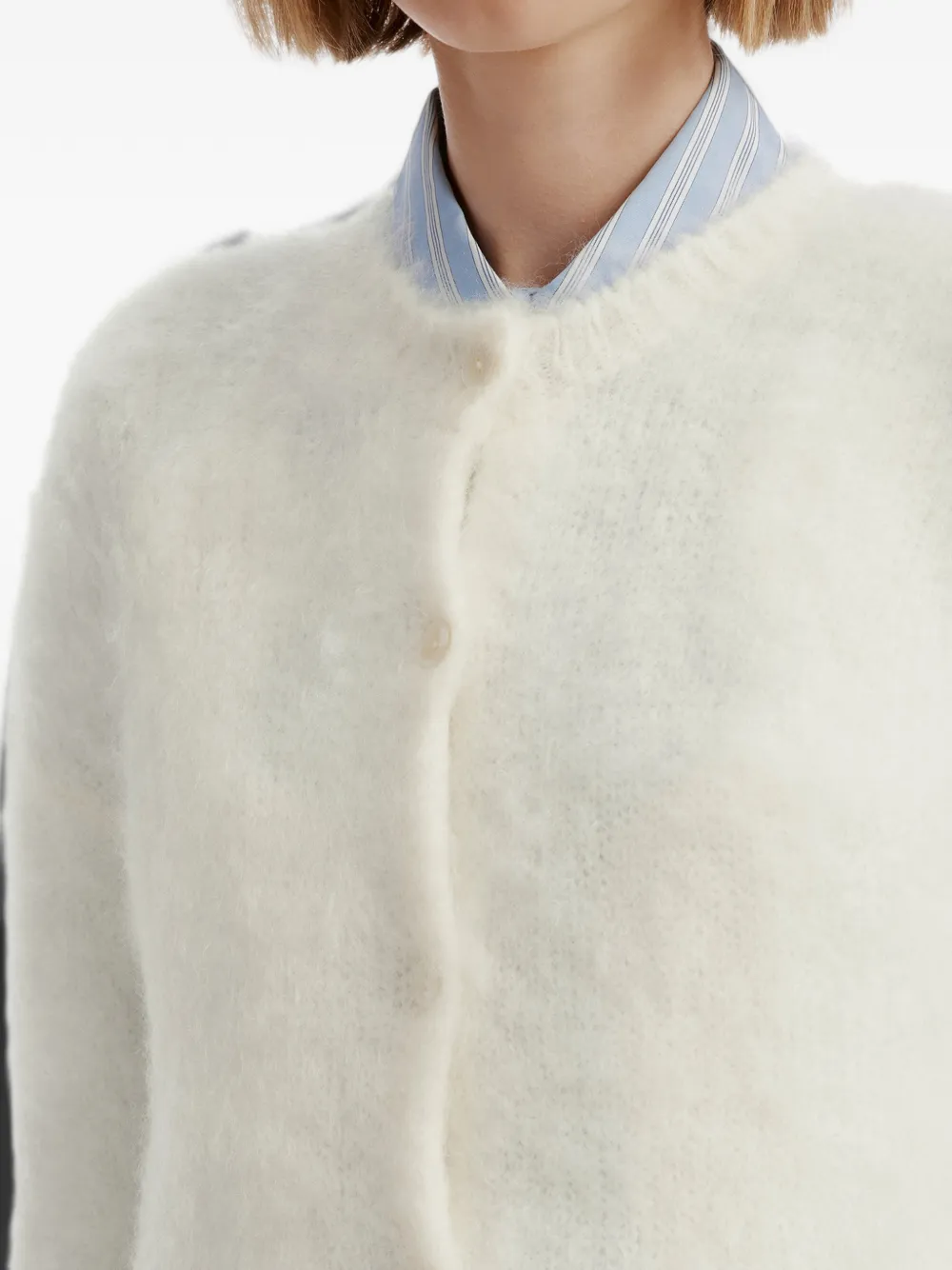 Enföld brushed-knit cardigan Wit