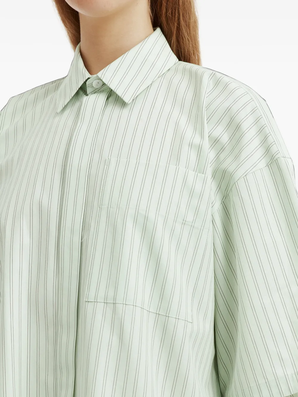 Enföld striped short-sleeve shirt Groen