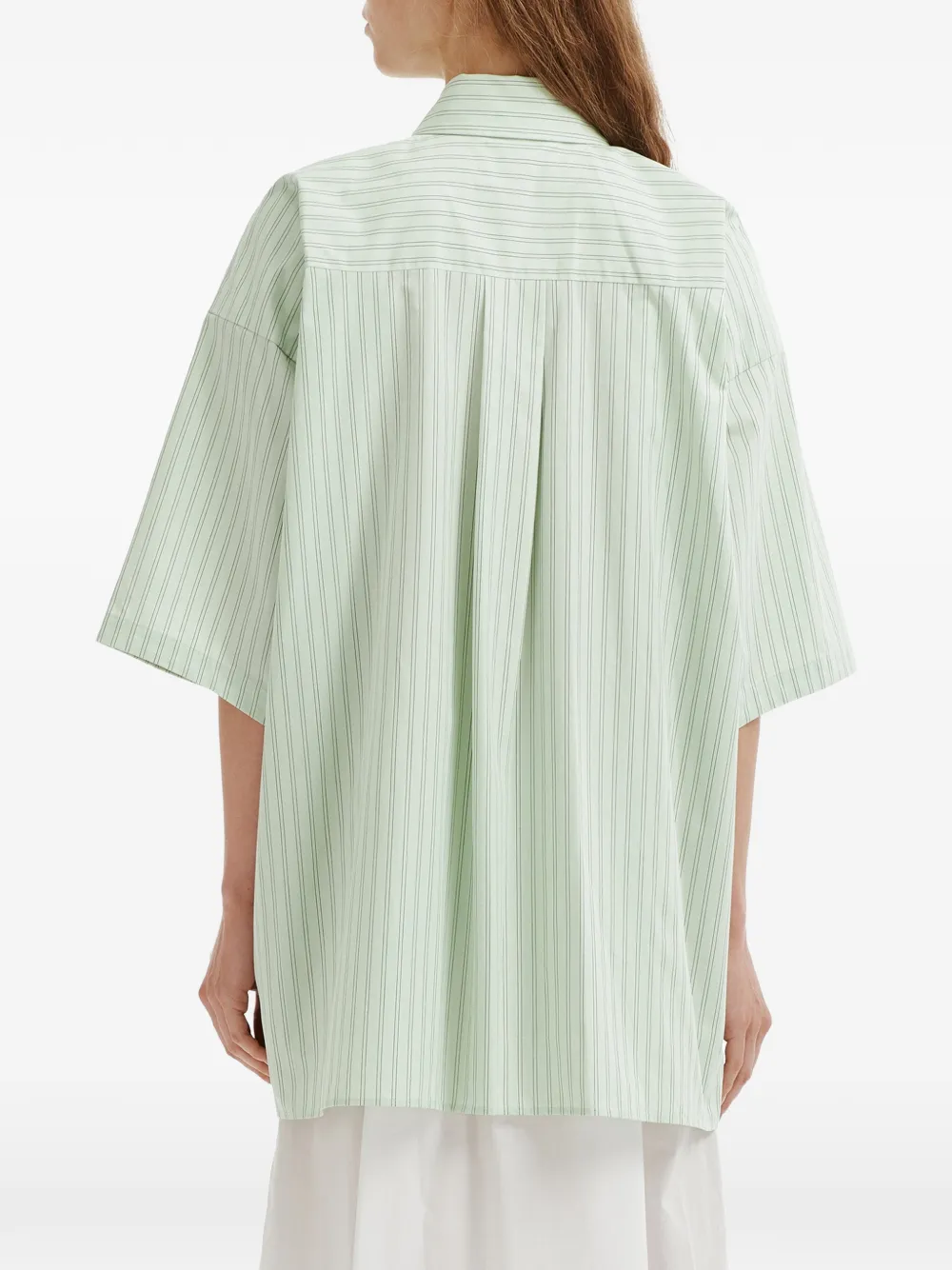 Enföld striped short-sleeve shirt Groen