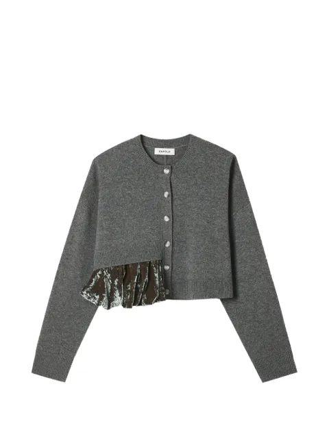 Enföld velvet-panel cropped cardigan