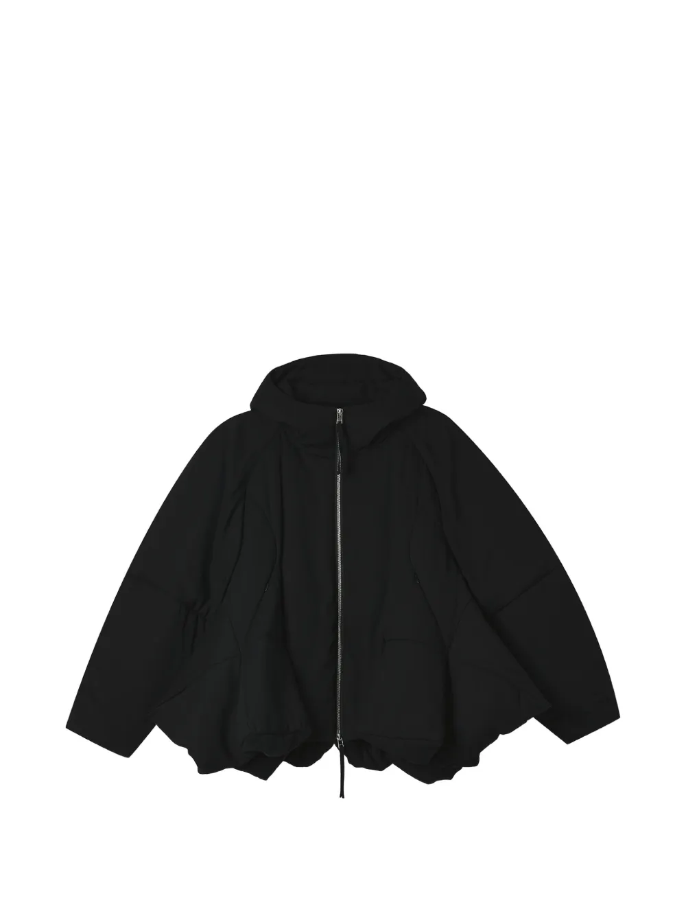 Enföld 3D-hem hooded coat Zwart