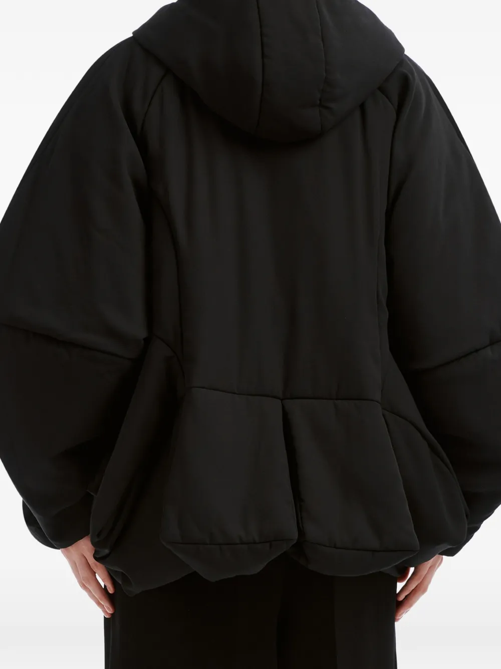 Enföld 3D-hem hooded coat Zwart