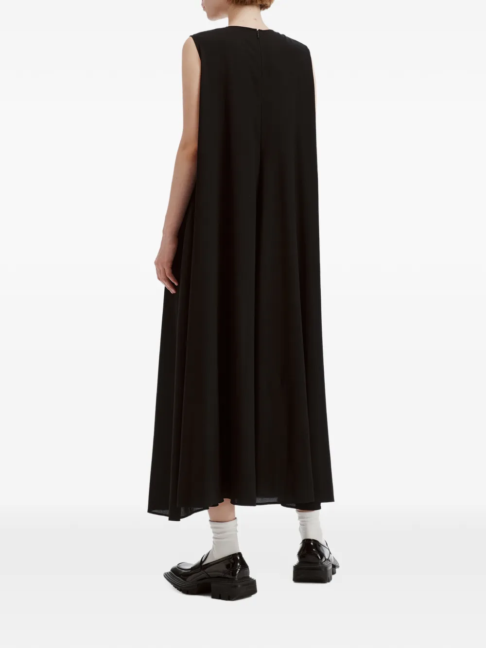 Enföld sleeveless flared maxi dress Zwart