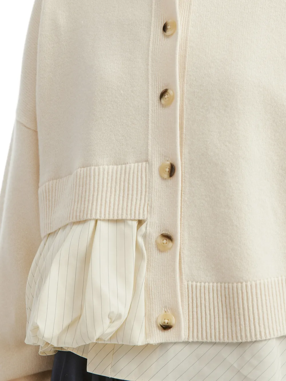 Enföld ruffled layered-effect cardigan Beige