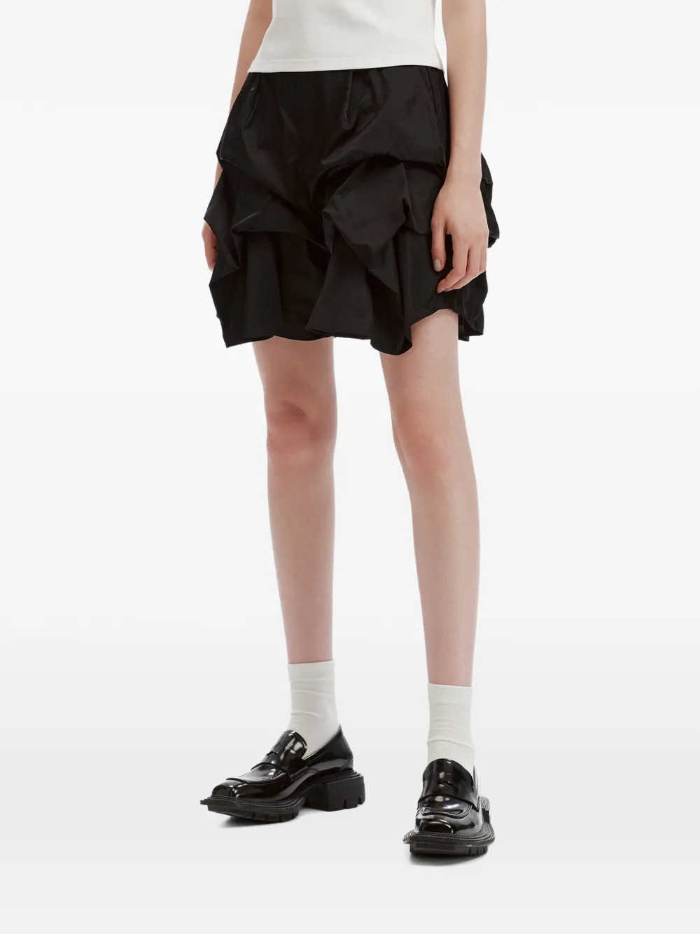 Enföld ruffled layered shorts Zwart