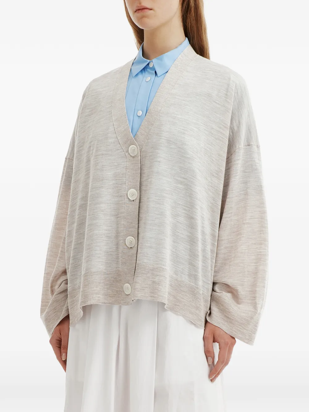 Enföld V-neck button-up cardigan Grijs