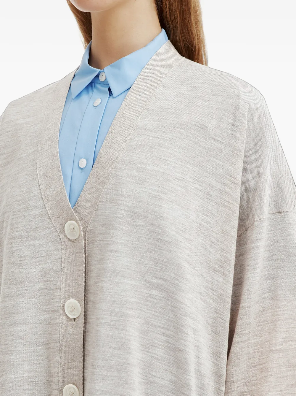 Enföld V-neck button-up cardigan Grijs