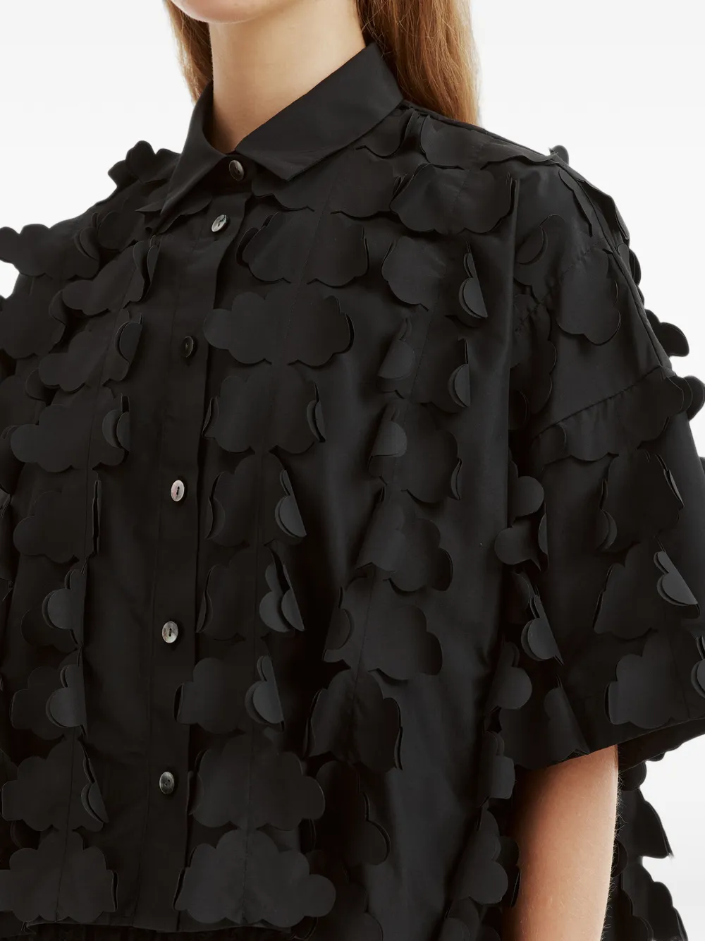 Enföld cloud-applique short-sleeve shirt Zwart