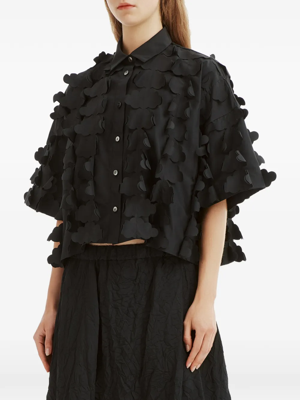 Enföld cloud-applique short-sleeve shirt Zwart