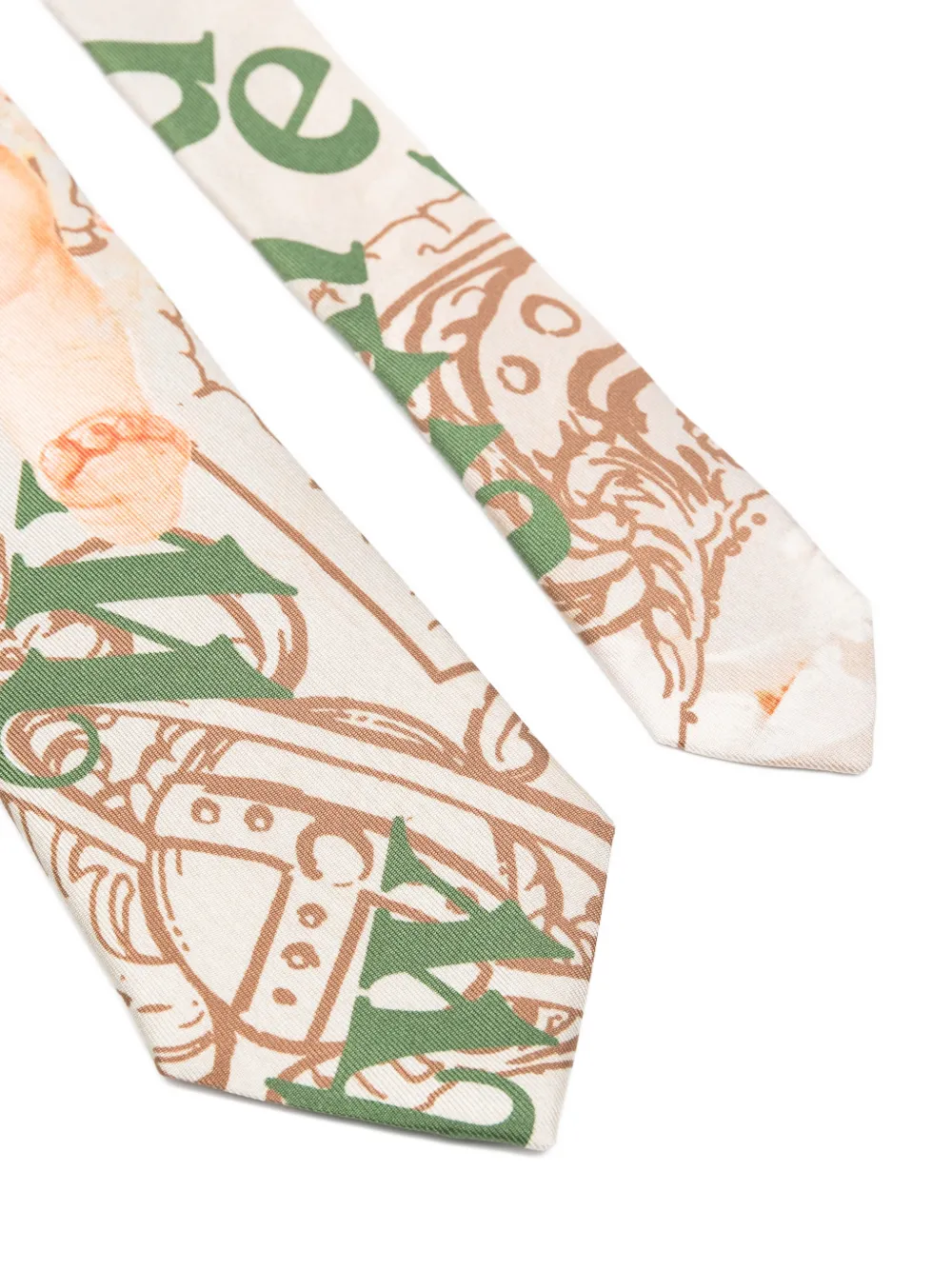 Vivienne Westwood cherub-print Orb tie Beige