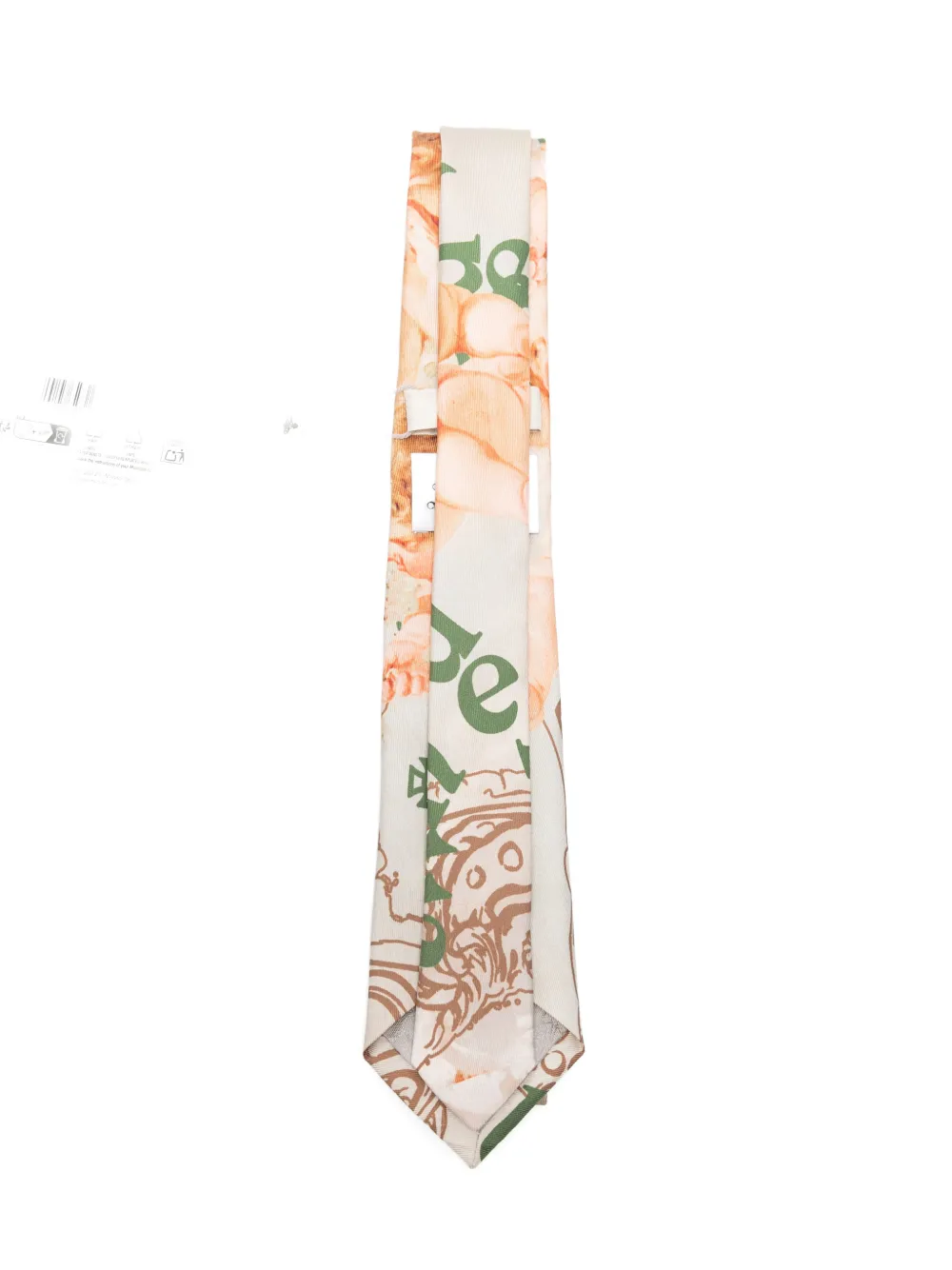 Vivienne Westwood cherub-print Orb tie Beige