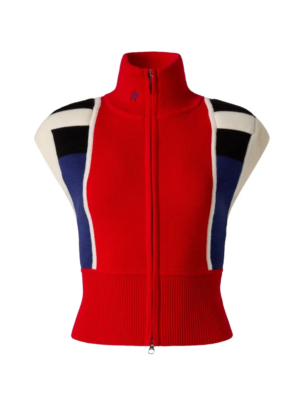 Perfect Moment merino wool Racer gilet - Red