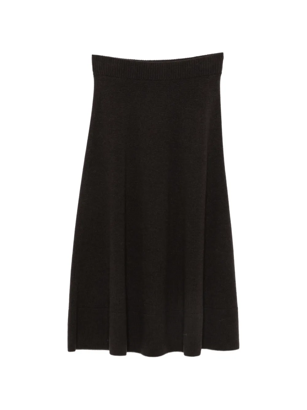 Agnona knitted A-line midi skirt - Marrone