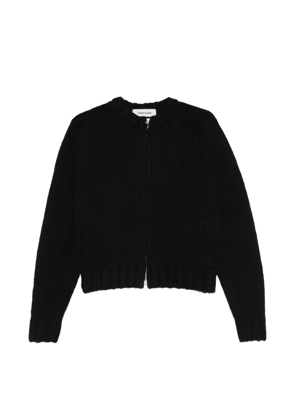 TONYWACK chunky-knit raglan-sleeve cardigan - Nero