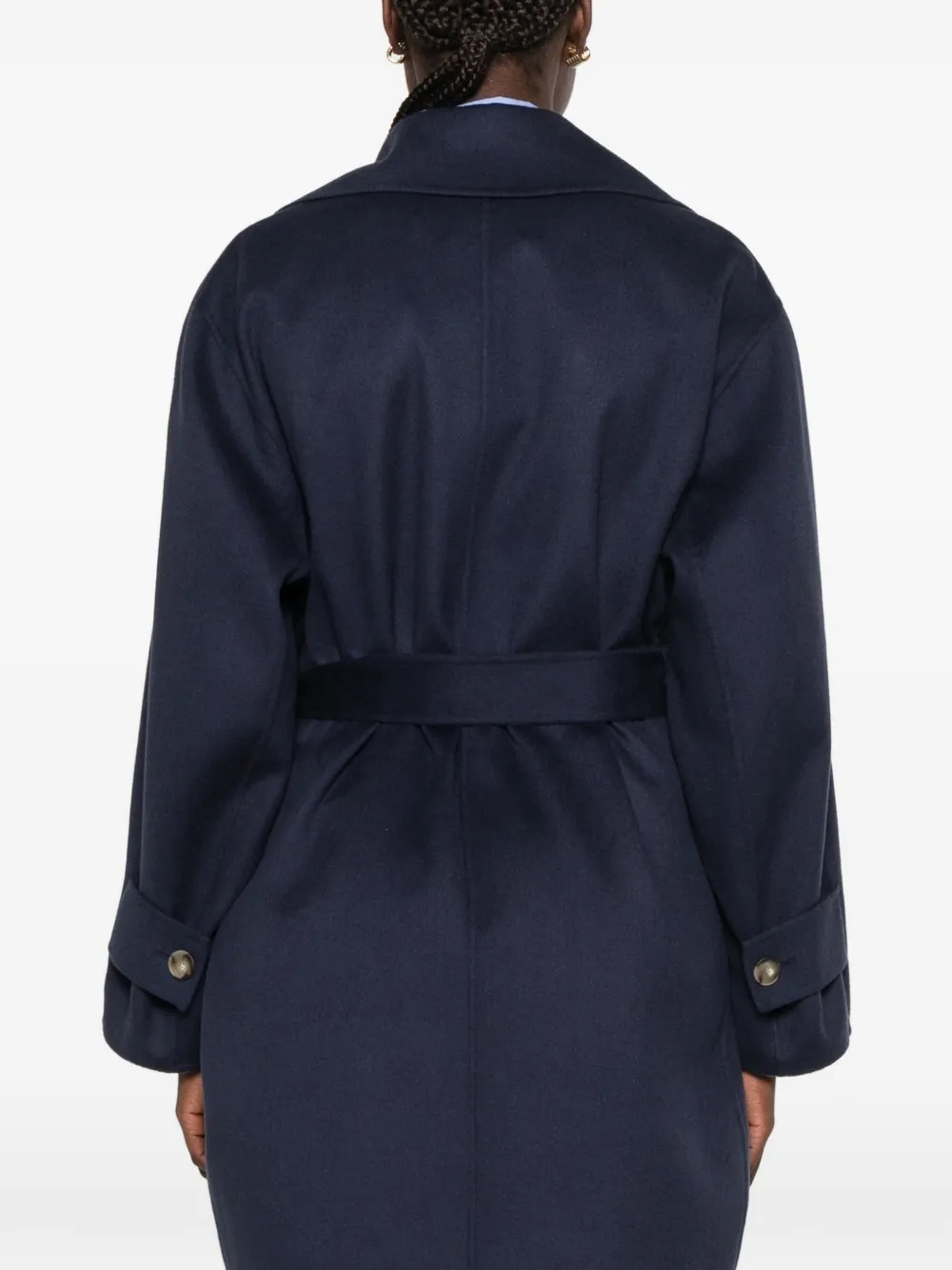 JOSEPH belted notch-lapels coat Blauw