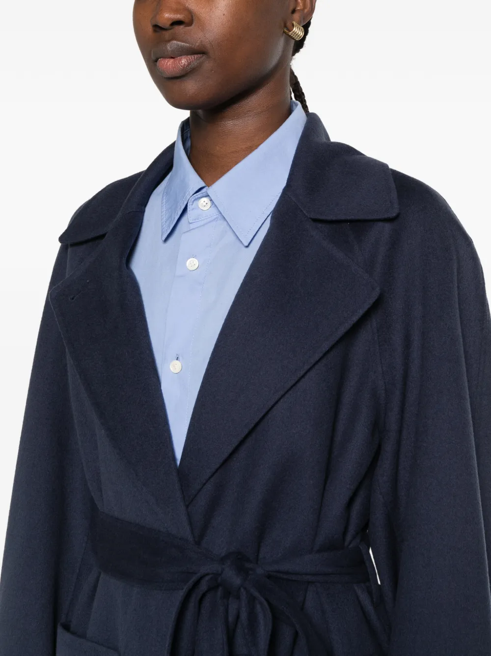 JOSEPH belted notch-lapels coat Blauw