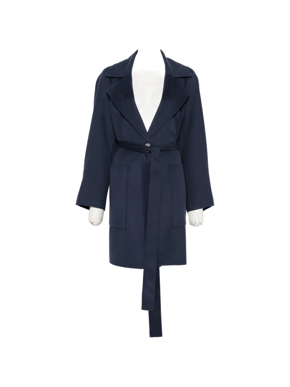 JOSEPH belted notch-lapels coat Blauw