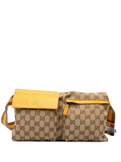 Gucci Pre-Owned 2000-2015 GG Canvas Web Double Pocket belt bag