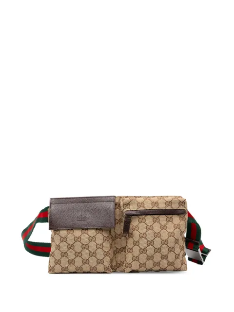 Gucci Pre-Owned 2000-2015 GG Canvas Web Double Pocket belt bag
