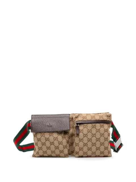 Gucci Pre-Owned 2000-2015 GG Canvas Web Double Pocket belt bag