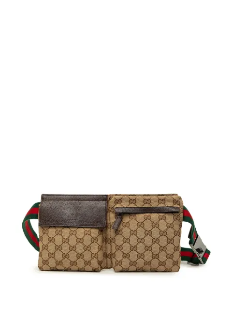 Gucci Pre-Owned 2000-2015 GG Canvas Web Double Pocket belt bag
