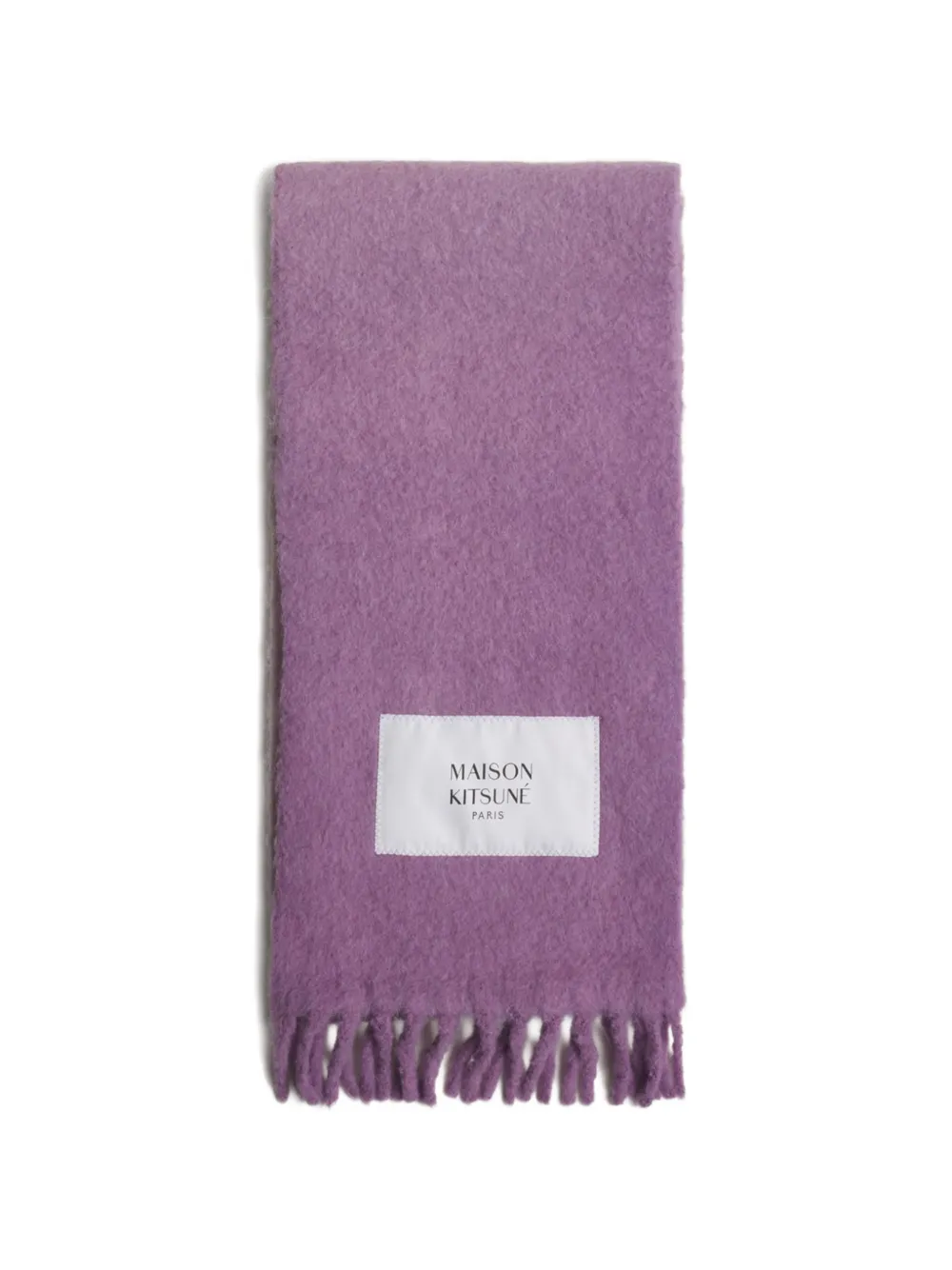 Maison Kitsuné gradient fringed scarf Paars