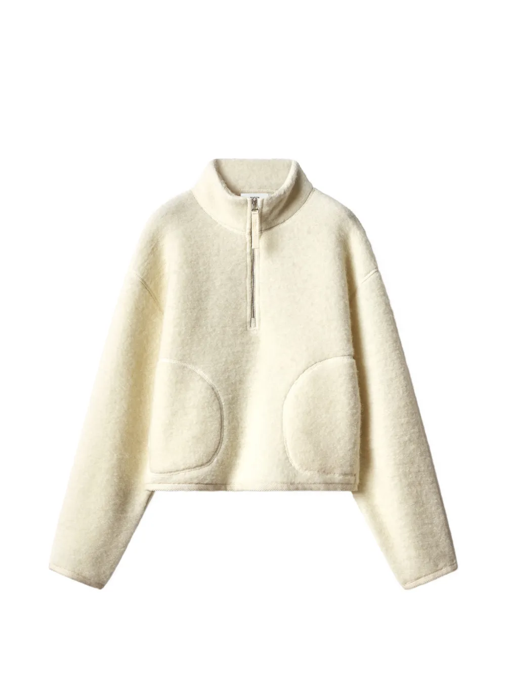 Maison Kitsuné half-zip wool-blend jacket Beige