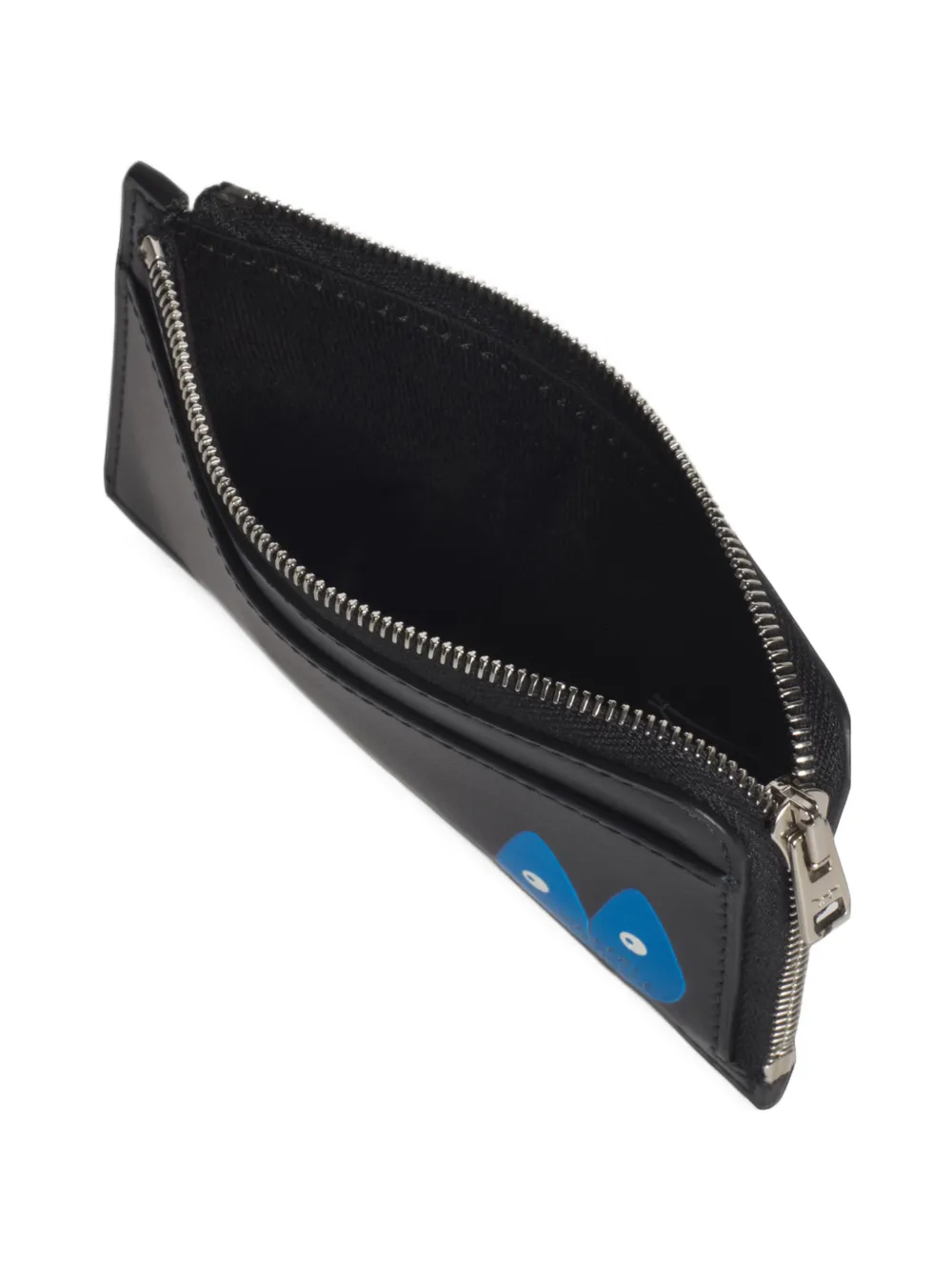 Maison Kitsuné Fortune Fox logo-print leather cardholder Zwart