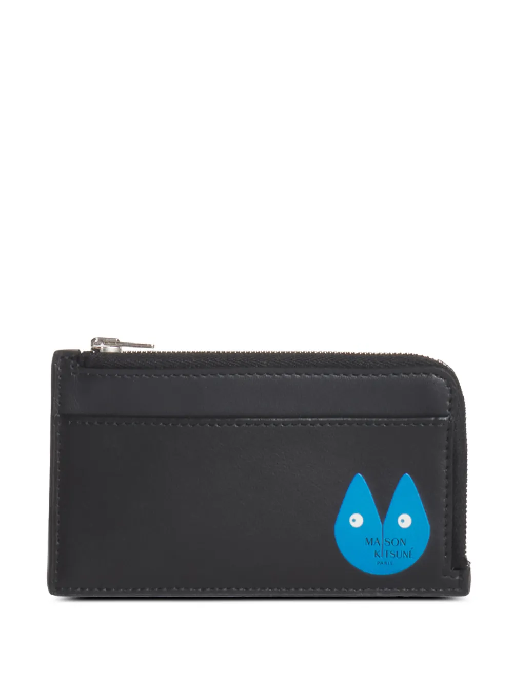 Maison Kitsuné Fortune Fox logo-print leather cardholder - Nero