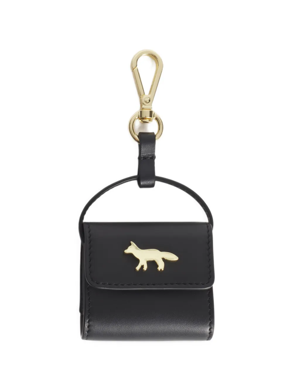 Maison Kitsuné Edie fox-plaque leather airpods holder - Nero