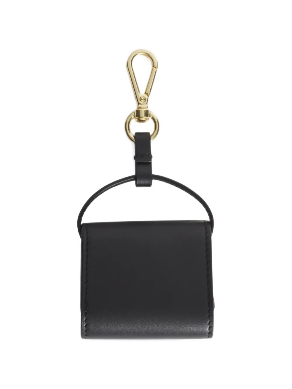 Maison Kitsuné Edie fox-plaque leather airpods holder Zwart