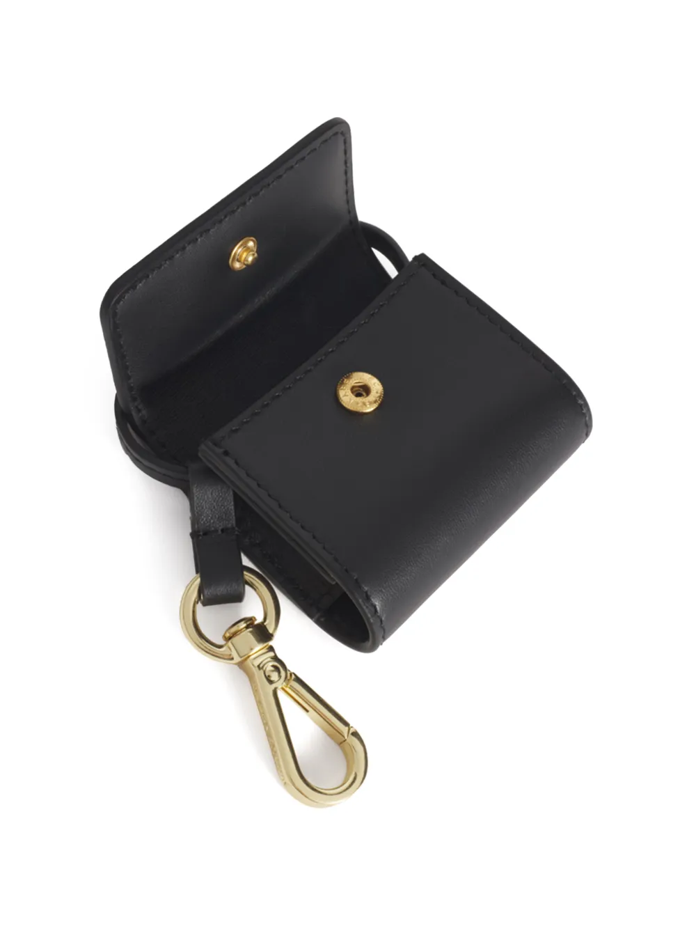Maison Kitsuné Edie fox-plaque leather airpods holder Zwart