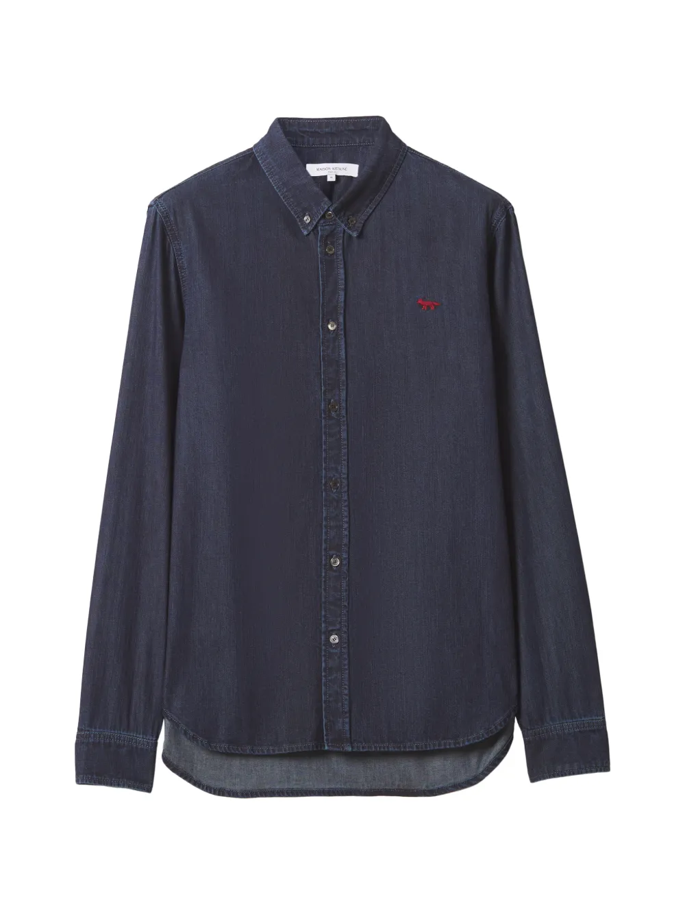 Maison Kitsuné Fox Head embroidered shirt - Blau