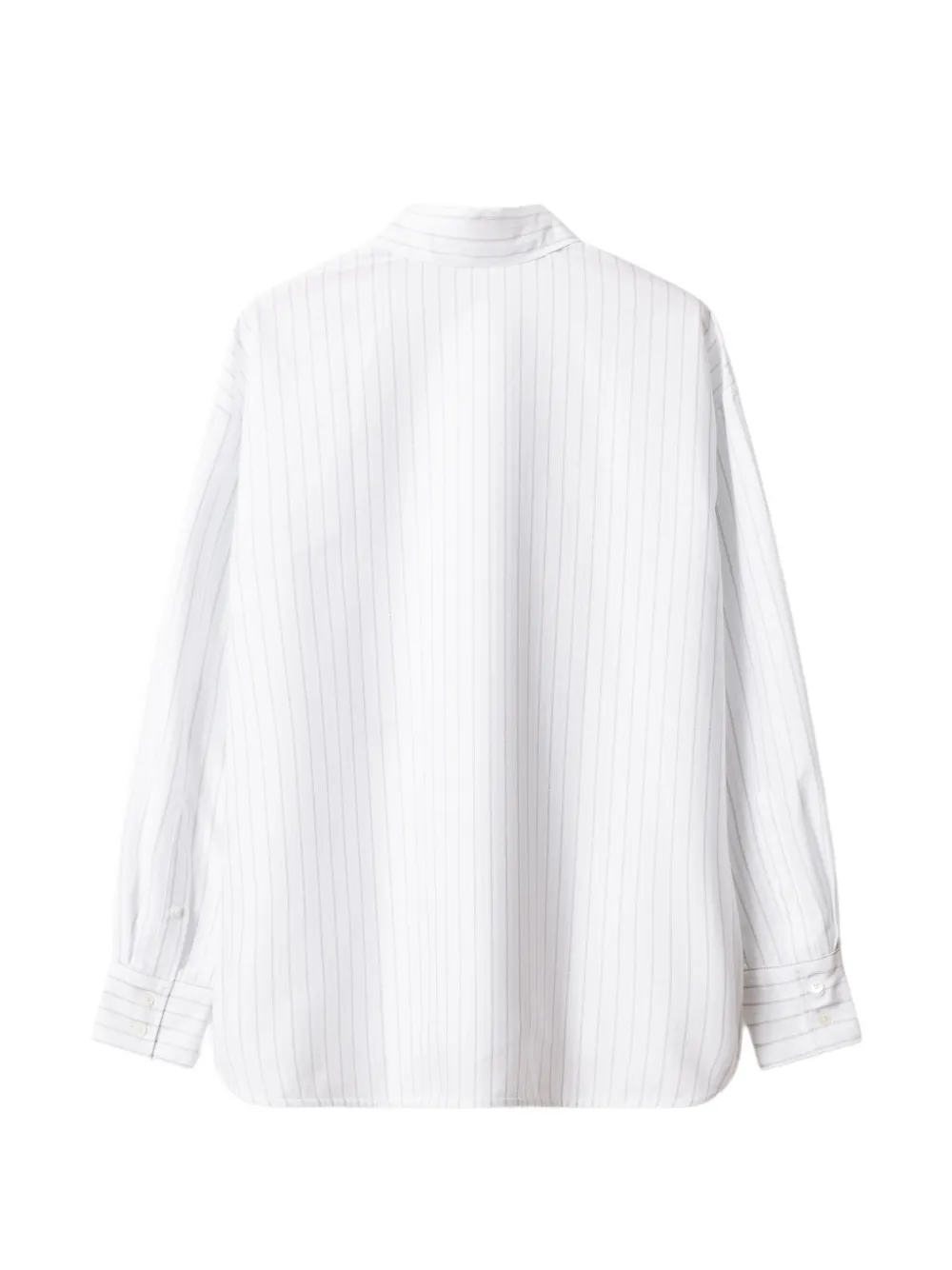 Maison Kitsuné vertical-stripe logo-print shirt jacket Wit
