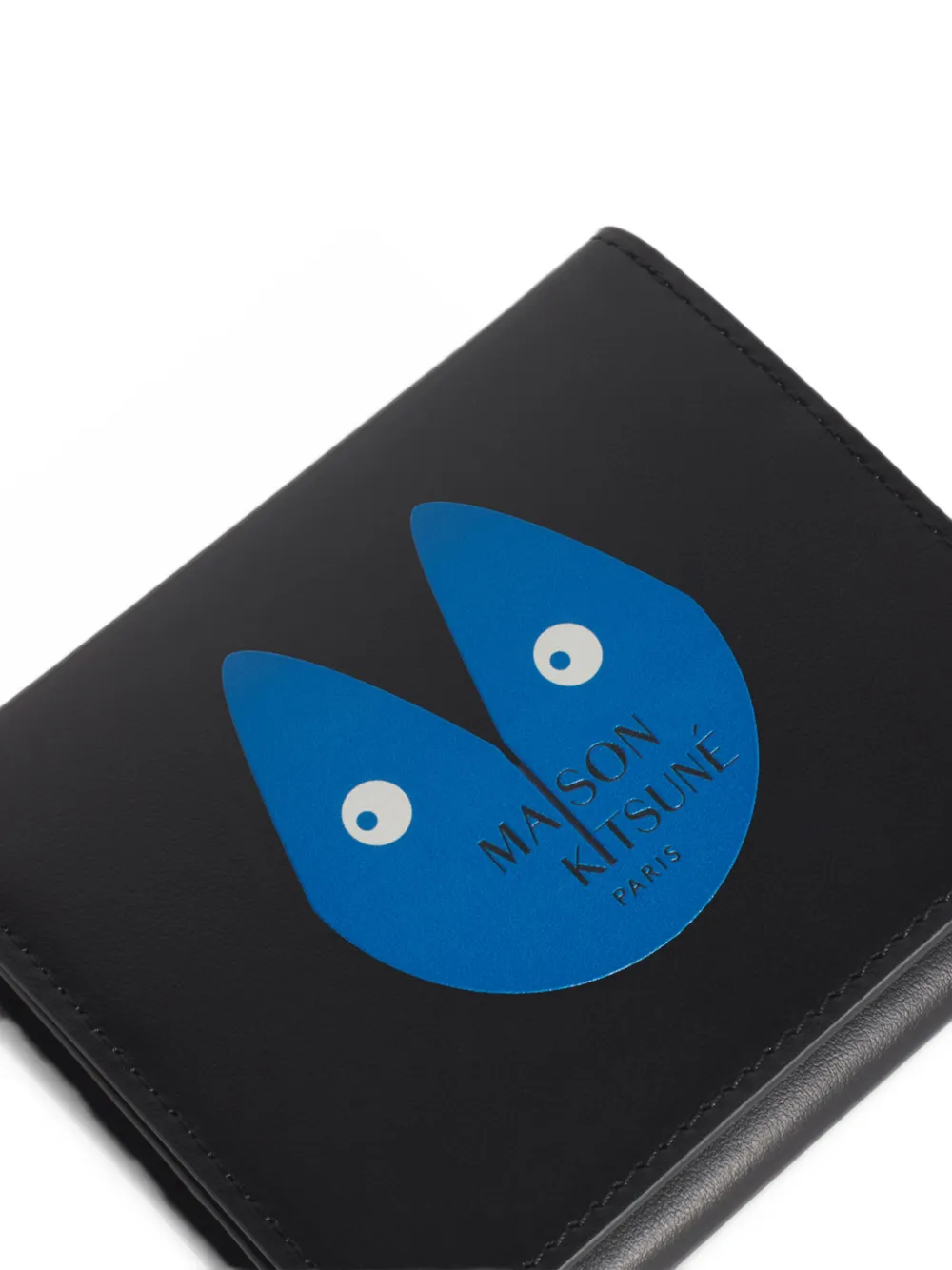 Maison Kitsuné Fortune logo-print trifold wallet Zwart