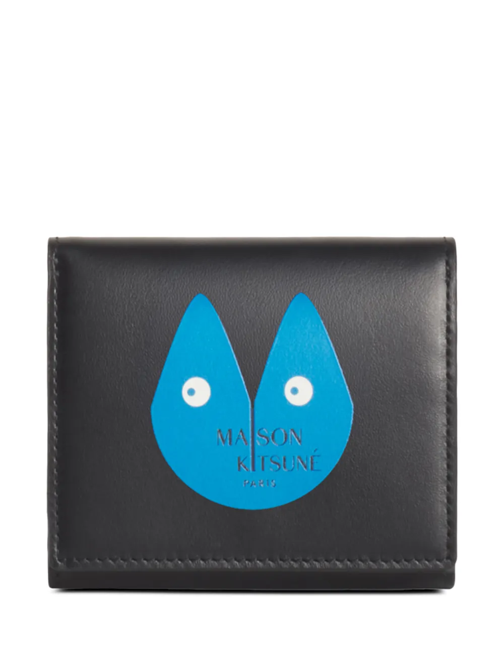 Maison Kitsuné Fortune logo-print trifold wallet Zwart