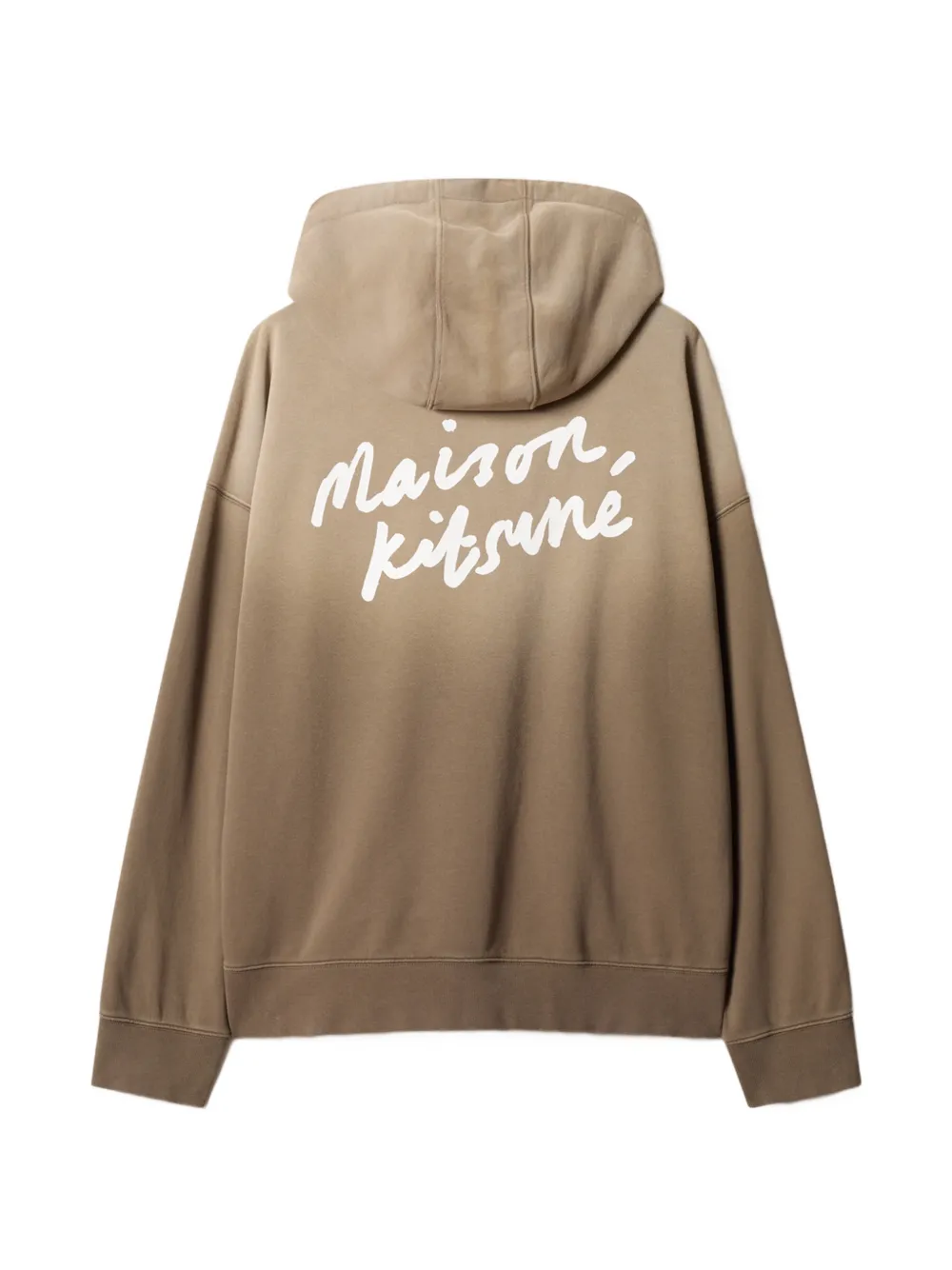 Maison Kitsuné logo-print cotton hoodie Bruin