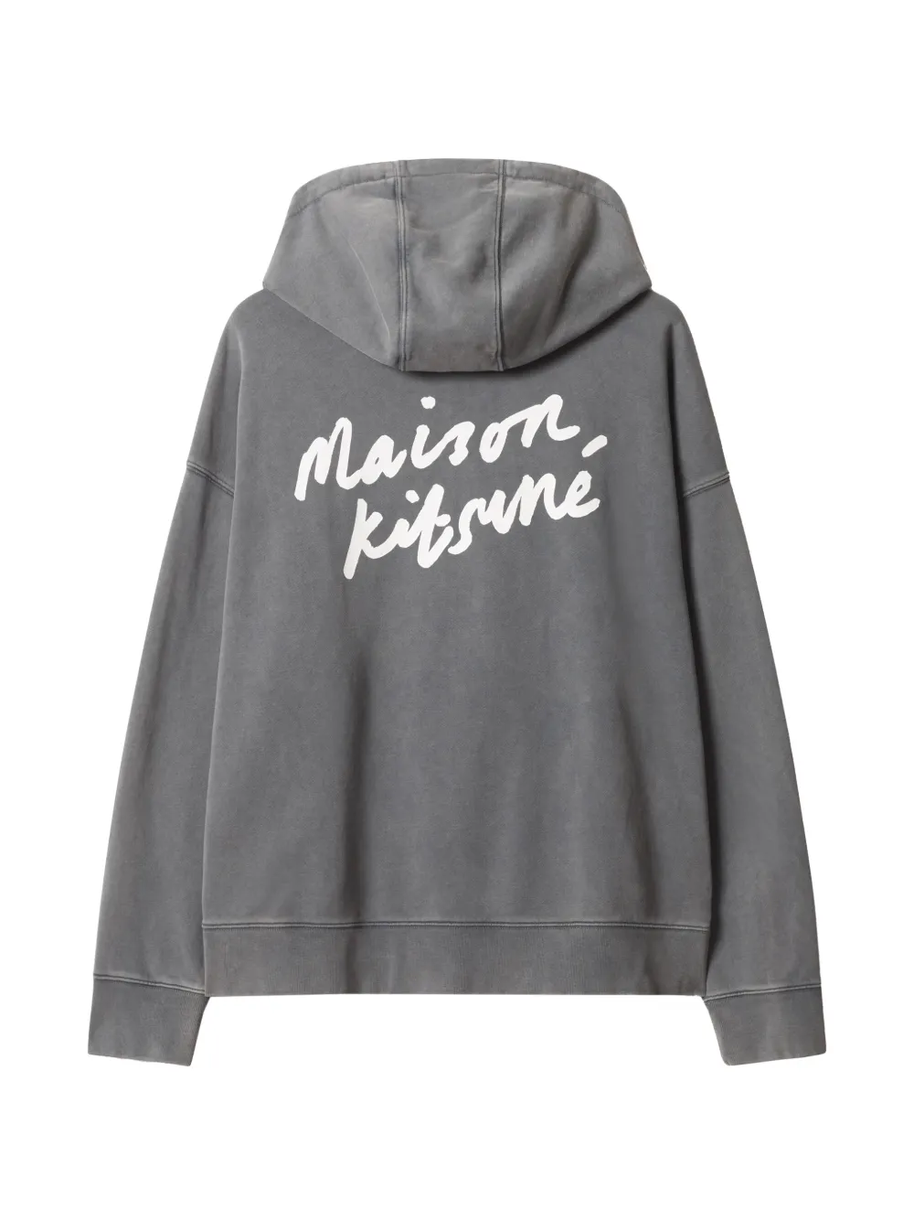 Maison Kitsuné logo-print drawstring hoodie Grijs