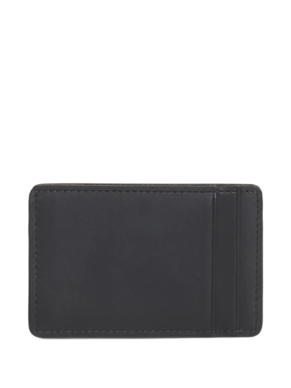 Maison Kitsuné logo-print leather cardholder Zwart